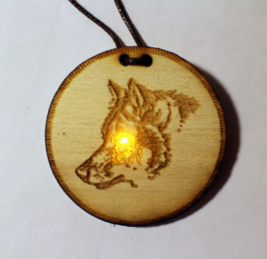 Light Up Wolf Medallion